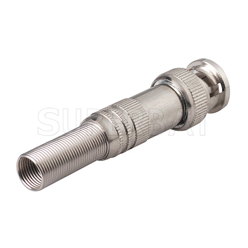 Nickel Plated BNC Male RF Coaxial Connector for RG59 Cable
