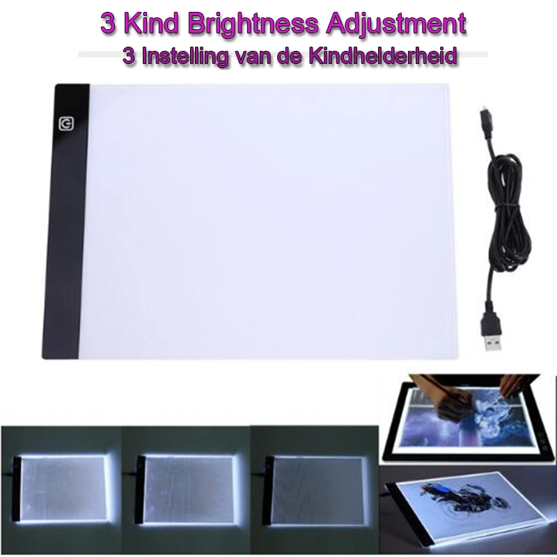 Digital Graphic Tablet A4 LED Artist Thin Art Stencil Drawing Board Light Box Tracing Writing Portable Electronic Tablet Pad