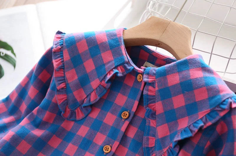 Humor Bear/осень г.; рубашка для девочек; брендовая Новая модная верхняя одежда в клетку; одежда для детей; топы для маленьких детей