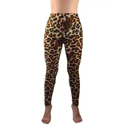 Женские осенние зимние молочные шелковые узкие леопардовые эластичные укороченные пикантные модные штаны