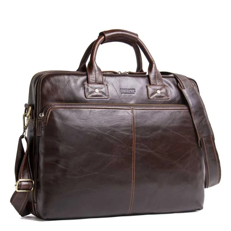 

NEW 2018 Business Men Briefcase Leather Laptop Bag Casual Man Bag Genuine Leather Handbag Men Shoulder Messenger Bag Totes