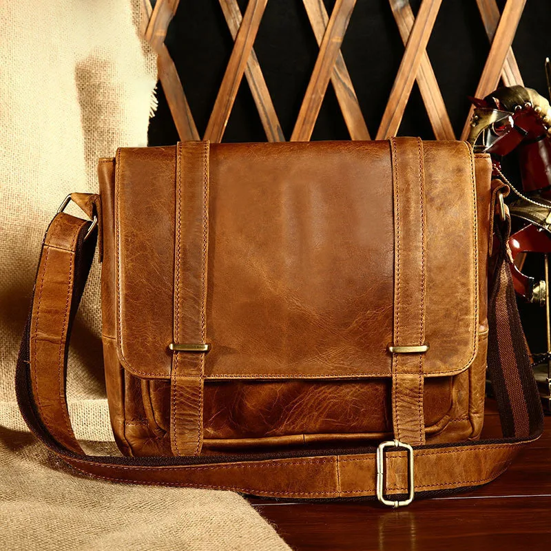 Men's Genuine Leather Shoulder Messenger Bag Cross body Satchelin