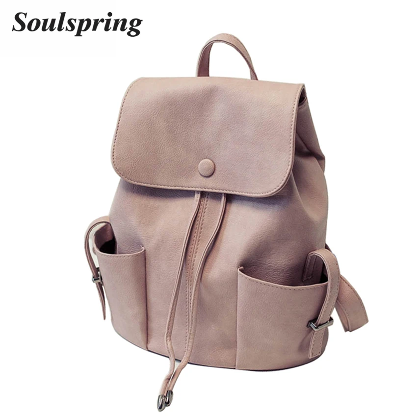 

Fashion String Pu Leather Backpack Women Bag New School Bag For Teenagers Backpacks Ladies Bag High Quality Mochilas Mujer 2017