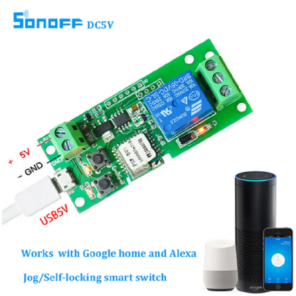 

Sonoff Smart WiFi Remote Control DIY Universal Module DC 12V 32V Self-locking Wifi Access Control Switch Timer for Smart Home