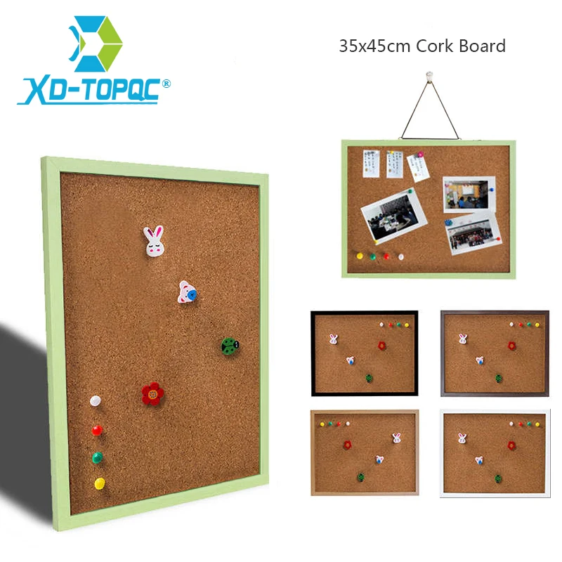 35*45cm Wood Frame Bulletin Cork Board 11 Colors Memo Photos Pin Cork Boards For Notes With Free Accessories Free Shipping free accessories 60 90cm message wood frame bulletin cork board office