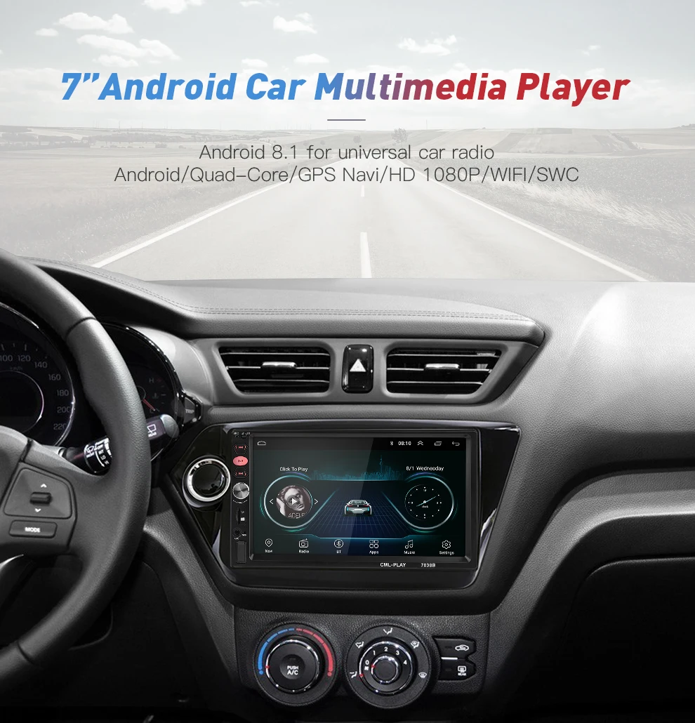 Универсальный 2din Android автомобильный Радио Android мультимедийный плеер авторадио 7 ''сенсорный экран gps Bluetooth wifi Авто Аудио плеер стерео