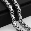 Chaîne de boîte Byzantine de 5mm, en acier inoxydable 316L, colliers, chaîne de couleur argent/or pour hommes et garçons, bijoux ► Photo 1/6