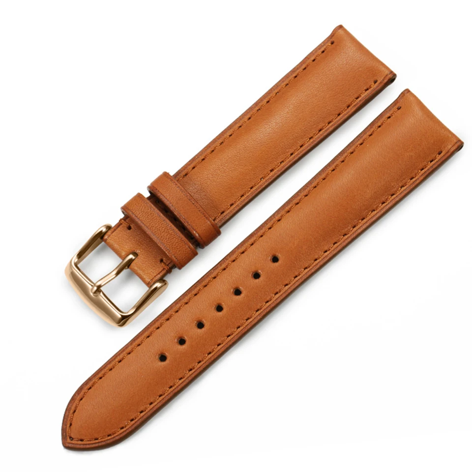 IStrap, 18 мм, 19 мм, 20 мм, 21 мм, 22 мм, ремешок для часов из натуральной кожи, ремешок для часов с пряжкой из розового золота для Tissot Omega IWC