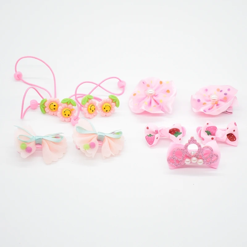 Head wear Set Child Elastic Bow knot Hair Clips Crown Rabbit Flower Barrettes Hairpins Kids Girls Xmas Gift Jewelry