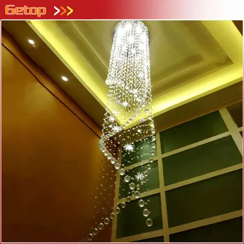 

Best Price Luxury Lustre Ceiling LED Lamp Luster Spiral Stairs Lights K9 Crystal Chandeliers with GU10 LED Bulb Free Shipping