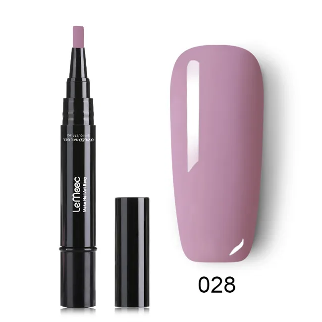 LEMOOC 5 мл ручка для ногтей 88 цветов лак для ногтей ручка УФ DIY гель лак для ногтей с блеском маникюрный клей - Цвет: 028