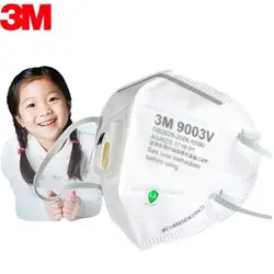 25 шт 3 М Маска 9003 V дети противотуманная маска пыли маска PM2.5 промышленной пыли в сложенном виде с дыхательный клапан детей Для мужчин и Для