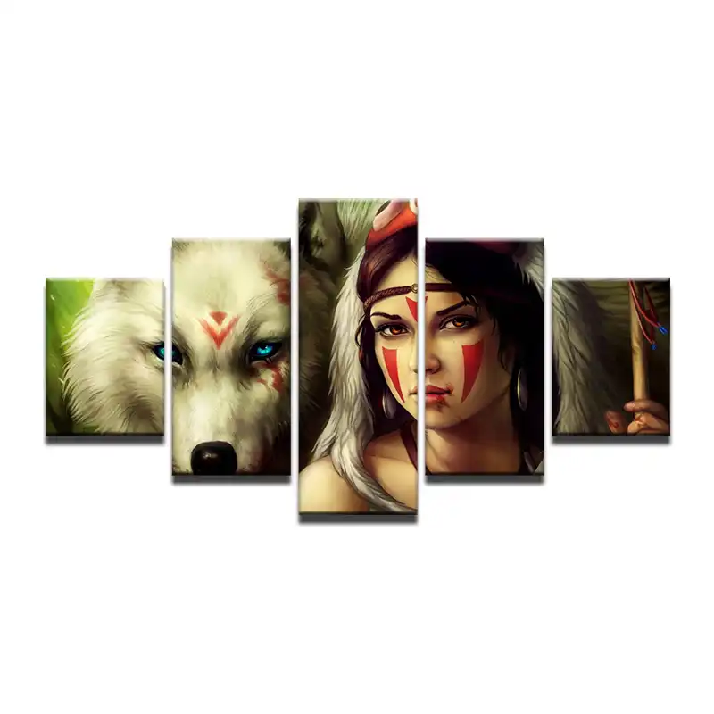 Download 5 Pieces Mononoke Hime White Wolf God Mona Princess Mononoke Home For Android Get Wallpaper 5 Pieces Mononoke Hime White Wolf God Mona Princess Mononoke Home Free HD