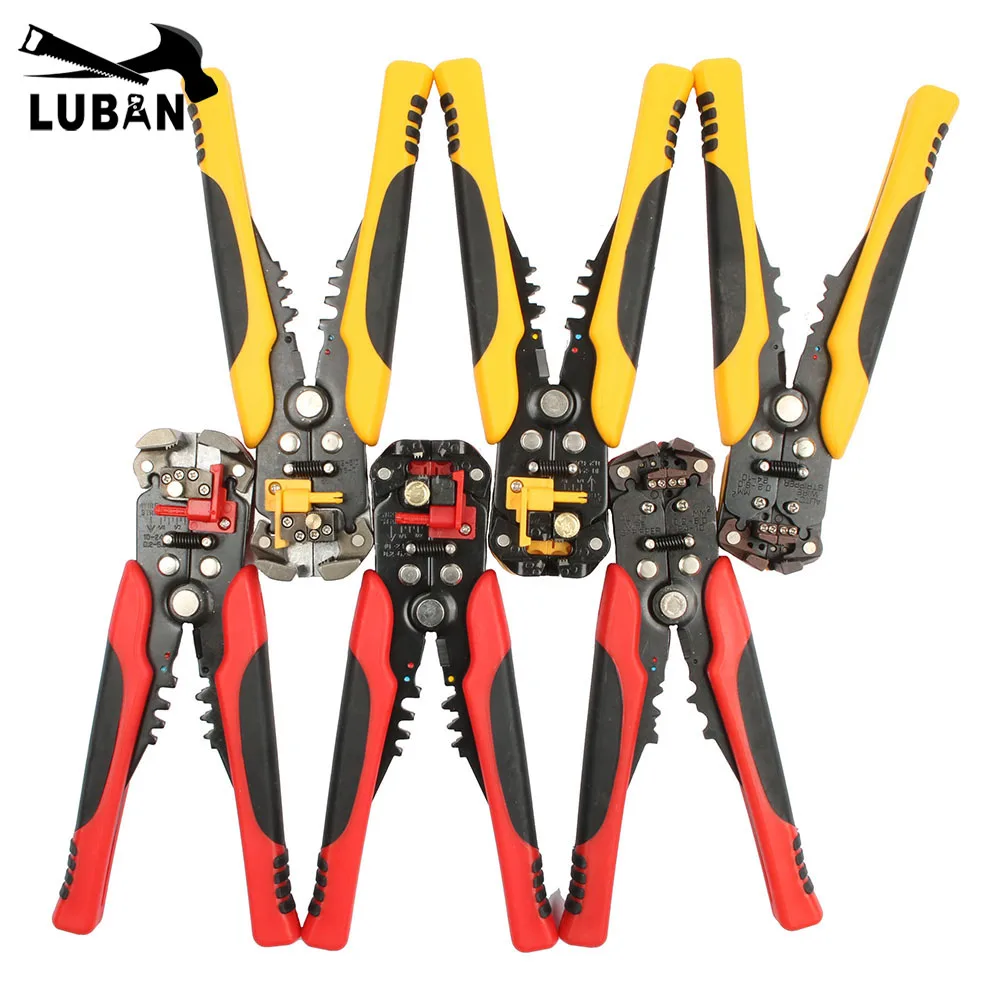 

HS-D1 0.2-6.0mm2 AWG24-10 design Multifunctional automatic stripping pliers Cable wire Stripping Crimping tools Cutting Yellow