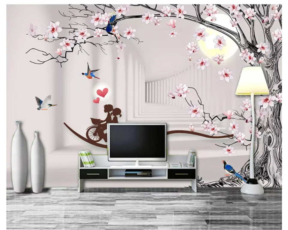 Papel Tapiz De Pared Beibehang Con Arbol De Orquideas De Jade 3d