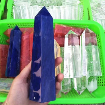 

17-18cm Huge melting stone obelisk point healing quartz crystal artificial home feng shui decoration manufacturers direct sales