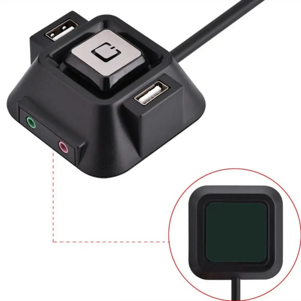 Desktop PC Case Switch Power on off Button W Dual USB Ports Audio Mic ports 5