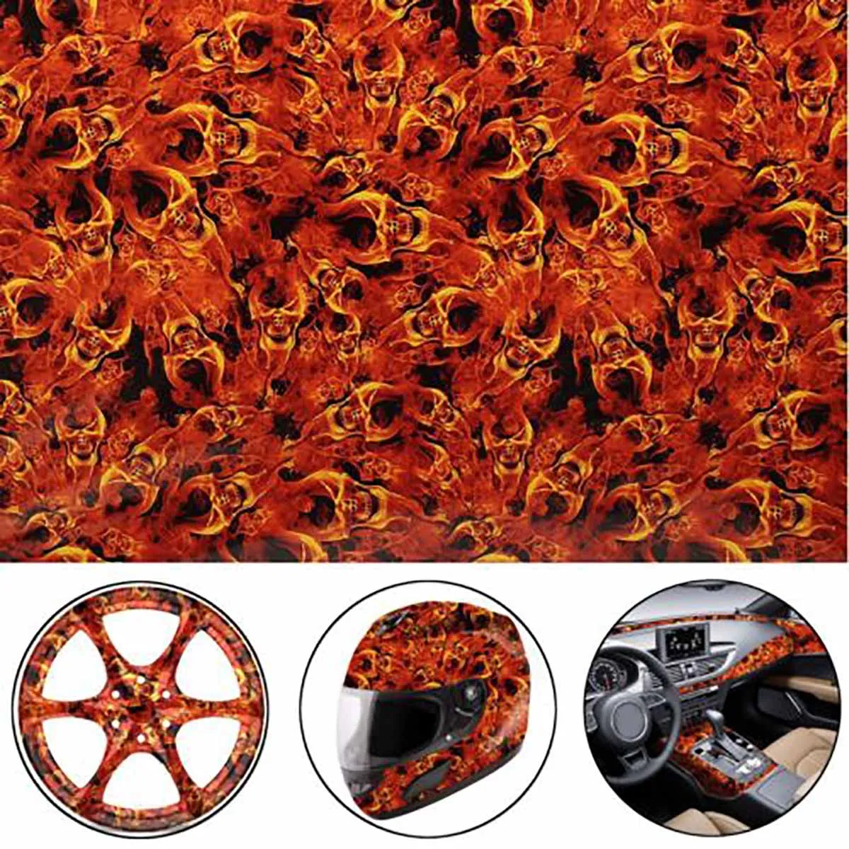 JX-LCLYL New 0.5*1m Fire Skeleton Hydrographic Water Transfer Film Hydro Dipping Printing