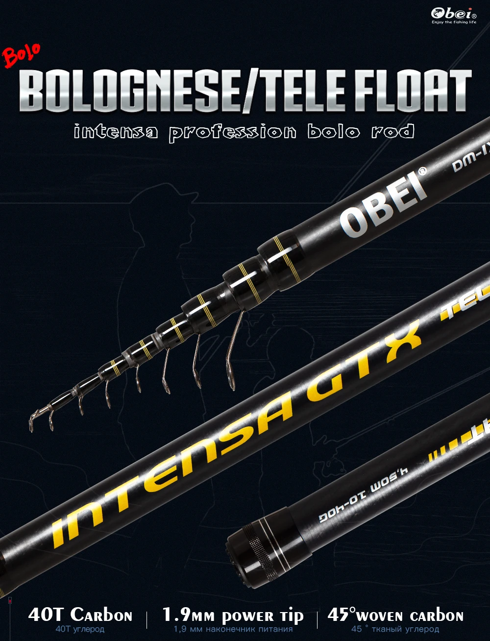 Vara de Pesca Telescópica de Alto Bolonhesa Carbono Bolo Flutuador Viagem Portátil Ultra Leve 3.8m 4.5m 5.2m 10-40g Obei Frete Grátis 3 Cheap Varas de pescar