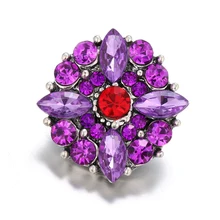 Высококачественный завод оснастки кнопки темно-фиолетовый хрустальный цветок ювелирные украшения подходят DIY браслет с украшением в виде кнопки ожерелье IB218