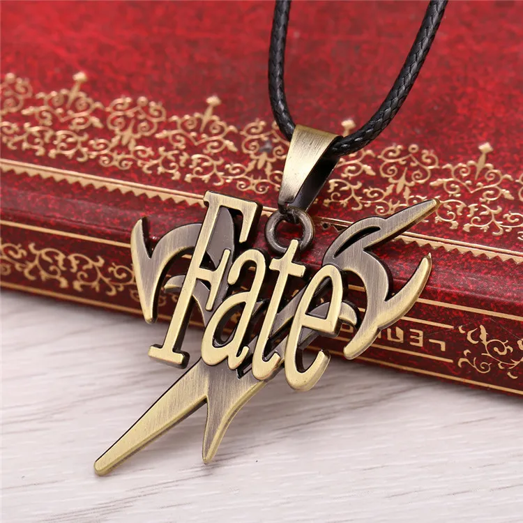 

cosplay Cartoon Fate Stay Night Necklace Lancer Logo Pendant Alloy charm necklaces Rope Chain Men's Jewelry