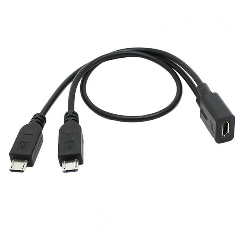 Micro USB 2,0 сплиттер Y 1 Женский до 2 со штепселем, для передачи данных и подзарядки удлинитель кабеля для камеры телефона высококачественный кабель для синхронизации данных