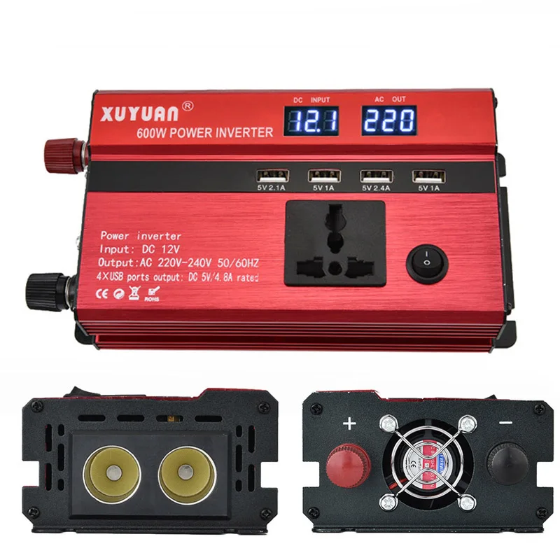 

New Car Inverter LED Display Electric Cigarette Holder Conversion 12v to 110v/600w Inverter CSL2018