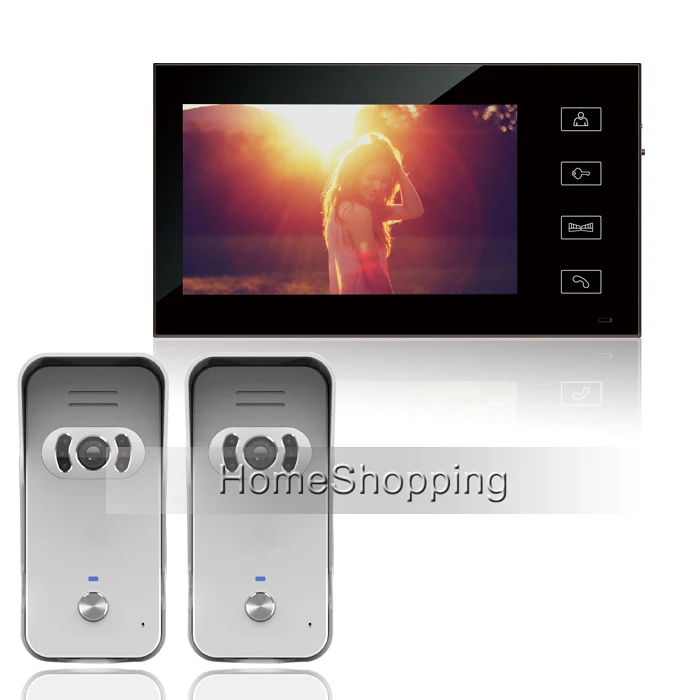 

FREE SHIPPING Apartment New 7" TFT Color Touch Screen Video Door Phone Intercom System + Two Waterproof Doorbell Camera IN STOCK