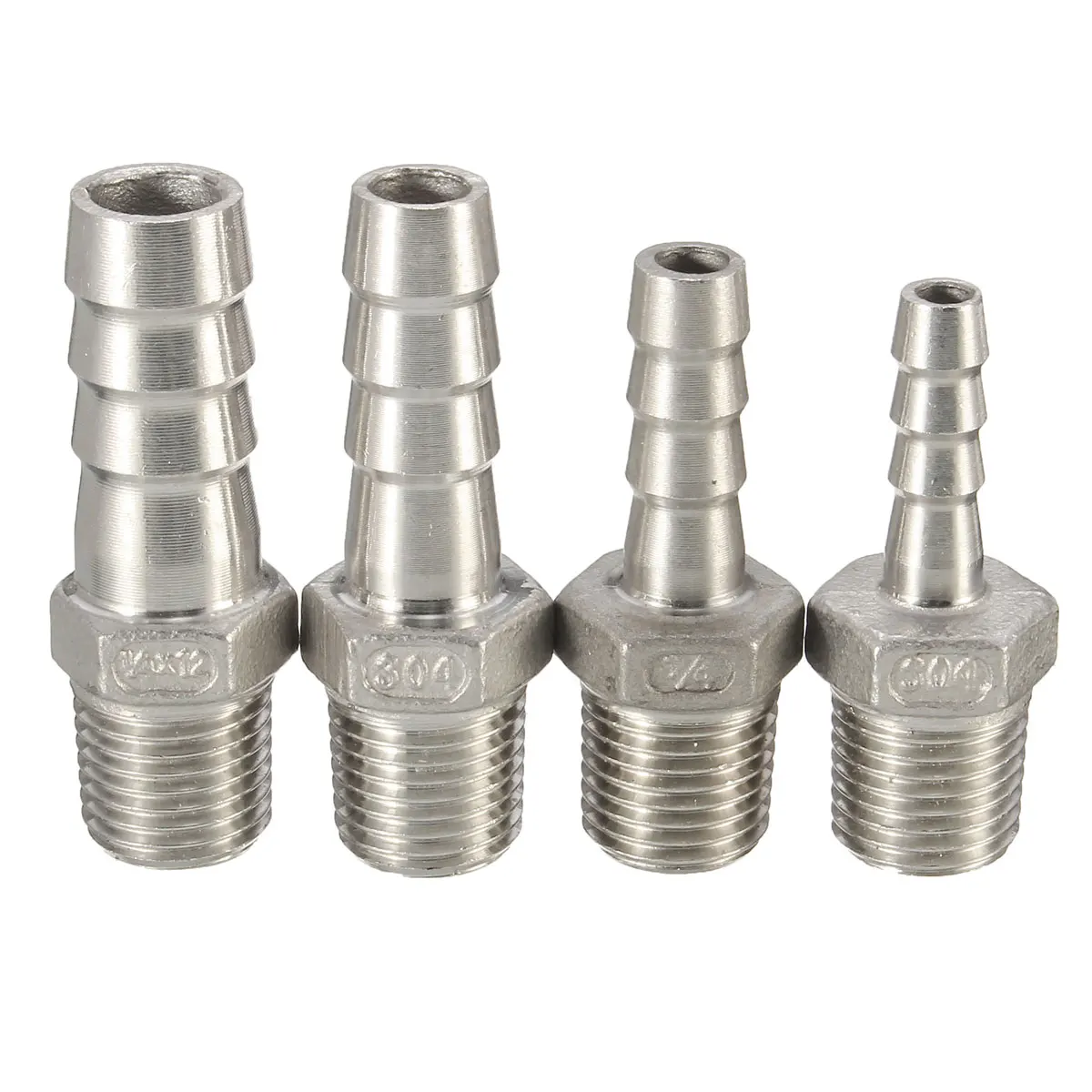 Accesorios de tubo de rosca macho de 1/4 pulgadas conector de cola de manguera de Barb herramientas de hogar NPT de acero inoxidable