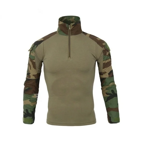 camouflage HAN WILD, мужские походные рубашки, уличная походная футболка, Военная тактическая рубашка, Мужская камуфляжная рубашка для стрельбы, охоты размера плюс - Цвет: camouflage