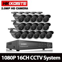HKIXDISTE 16CH 2.0MP HD наружная система видеонаблюдения камеры безопасности 1080 P домашняя Камера видеонаблюдения комплект 16CH 1080 P HDMI выход