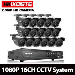 HKIXDISTE 16CH 2.0MP HD система наружного видеонаблюдения безопасности 1080 P Дома Видеонаблюдения DVR комплект 16CH 1080 P HDMI выход