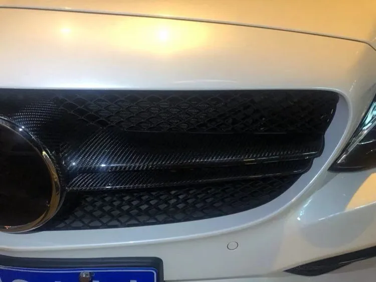 C-CLASS W205 C63 год~ B Стиль сухая Передняя решетка для C63 замена углеродного волокна решетка