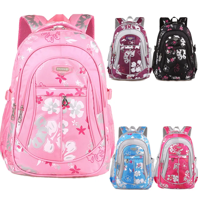 Causal Simple Children School Bags Nylon Kids Backpacks Child Printing