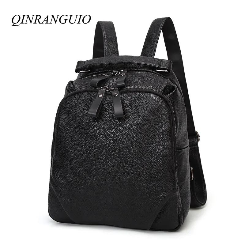 QINRANGUIO Mochila De Cuero genuino para mujeres 2018 mochilas para adolescentes chicas Vintage Mujer Mochila QINRANGUIO Mochila De Cuero genuino para mujeres 2018 mochilas para adolescentes chicas Vintage Mujer Mochila