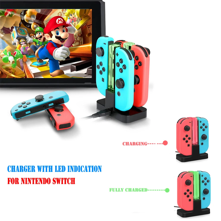 Контроллер Nintendo s Swicth Joycon зарядная док станция для геймпад со светодиодной