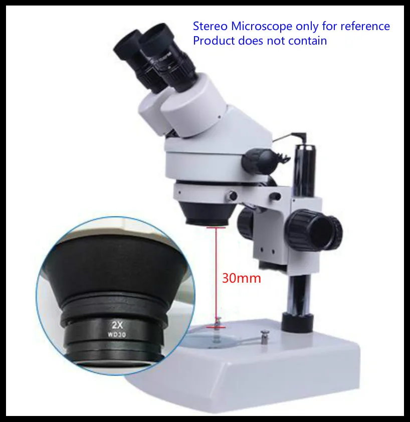 2X Multiplier Lens Stereo Microscope Mounting Thread M48 Wide Field High Point 2X WD30 M48 0