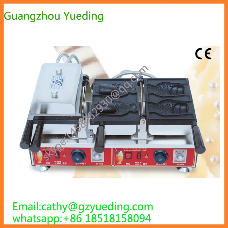

fish shaped waffle cone making machine/ taiyaki shape pizza cone machine