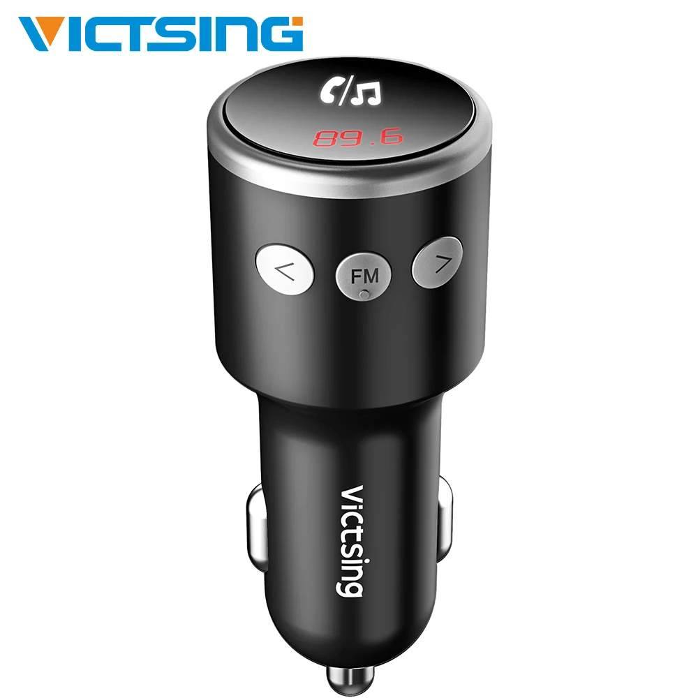 

VicTsing FM Bluetooth Transmitter Car QC3.0 Wireless Radio Audio System Adapter Receiver Hands-Free Dual USB Charger MP3 Player