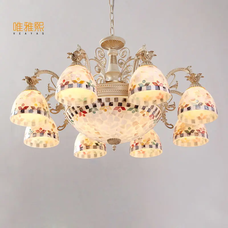 Золотые люстры антикварная лампа бра tiffany light conch glass для спальни гостиной