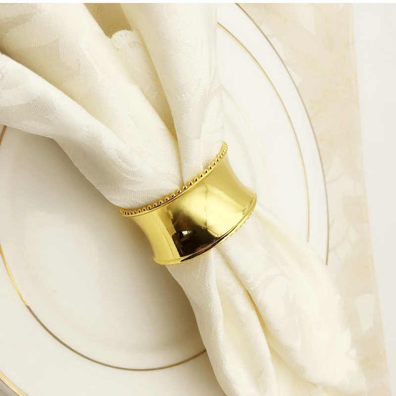 6 шт./лот простой стиль держатель для салфеток Золото Серебро Круглое украшение для крестин металлический свадебный подарок Aros Para Servilletas вечерние поставки