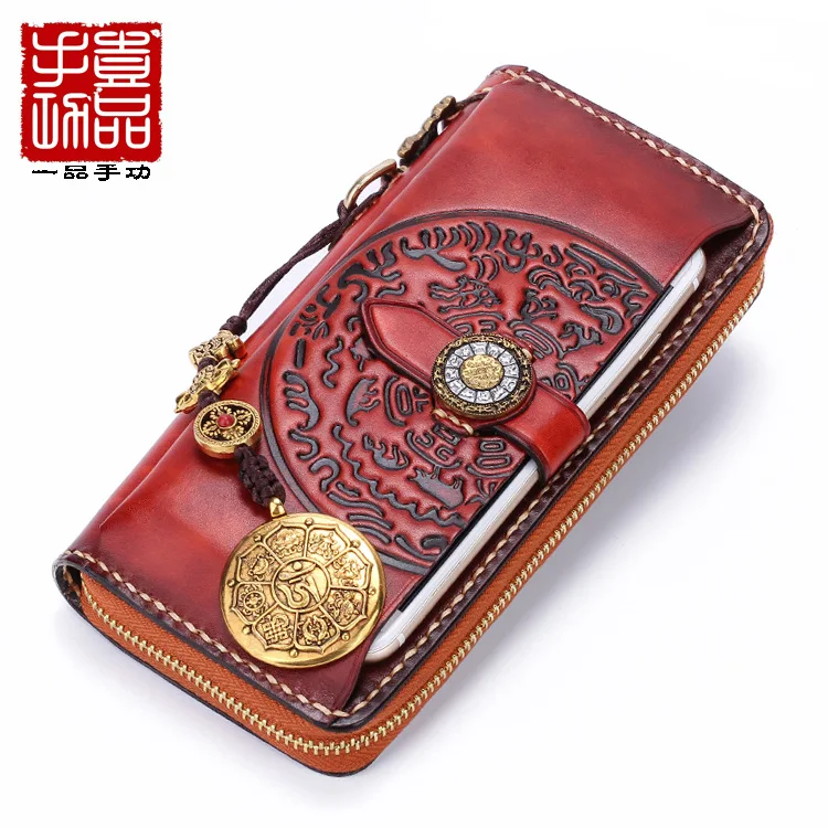 

Luxury Women&Man Wallets100% Cow Leather Handmade Men Simple Purse Original Design Sterling Silver Fashion Vintage Wallets