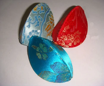 

Elegant Seashell Jewelry Ring Gift Box Wedding Earring Stud Holder Cardboard Packaging Silk Brocade Small Storage Case 5pcs/lot