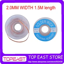3 шт. медный Проволочный припой фитиль для удаления припоя 2 мм ширина 5 футов/1,5 м Длина