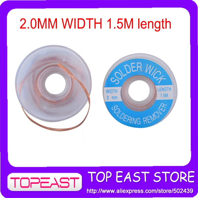 Buy 3PC Copper wire Solder Wick Soldering Remover 2mm Width 5feet/1.5M Length