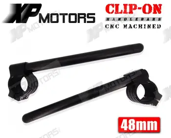 

Pair 7/8" Black 48mm CNC Racing Clip-On Handlebars For Honda CBR600RR 2007 2008 2009 2010 2011 2012 2013 2014 CBR 600 RR