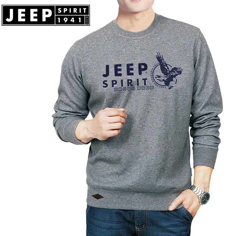 Бренд JEEP SPIRIT, толстовки, Хлопковая мужская толстовка с круглым вырезом, весна-осень, толстовка с капюшоном, мужская верхняя одежда с буквенным принтом, пальто, мужская одежда