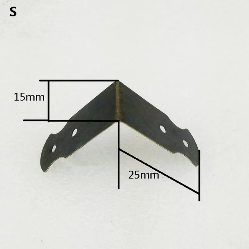 50 шт. винтажный багаж чехол коробка угол, цветок углы, кронштейны декоративные, мебель украшения Box Corner, бронзовый тон