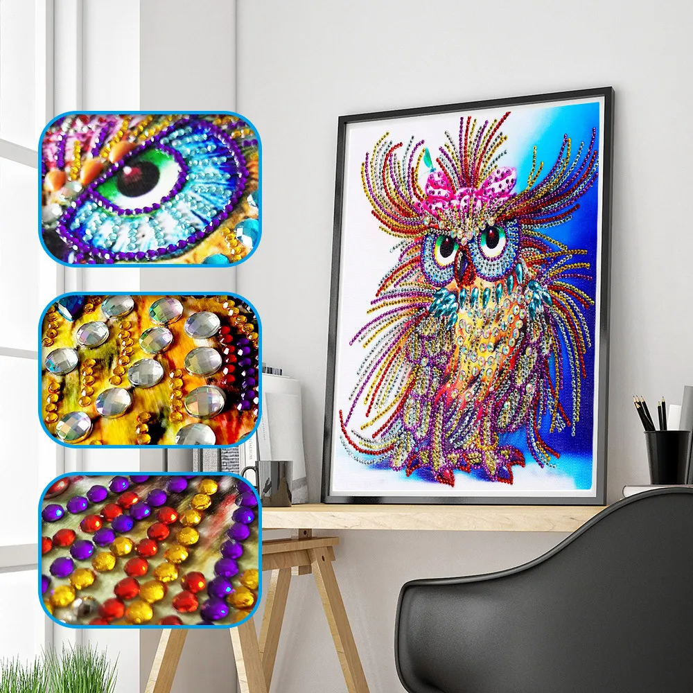 

Special Shaped Diamond Painting Butterfly Peacock Wolf Owl Flower DIY 5D Partial Drill Cross Stitch Kits Crystal Rhinestone Arts