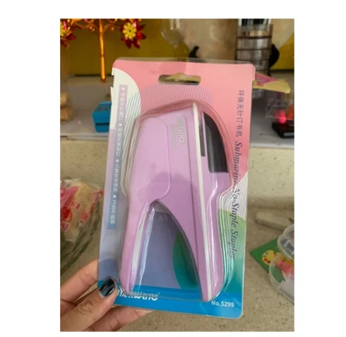 비 스테이플 스테이플러 스테이플 기계 미니 귀여운 책 스테이플리스 스테이플러 종이 스테이플 링 스테이플러 무료 스테이플 바늘 없는 스테이플러